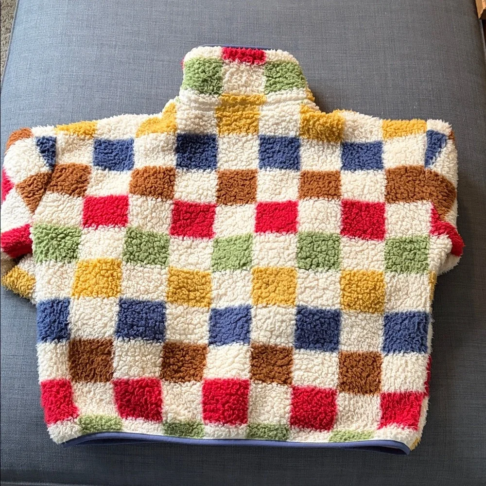 The Great + Eddie Bauer Colorful Checkered Sherpa Pullover - Picture 4 of 7